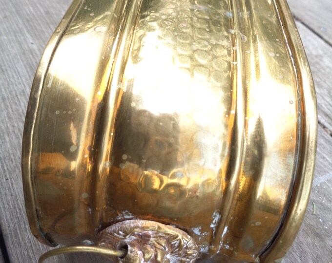Vintage Hammered Brass Bucket Planter Flower Pot Container Etsy