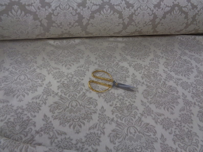 56 Wide Beige Cotton Drapery Fabric Floral Fabric Cafe Etsy