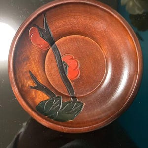 Hand Carved Vintage Tray,Rustic Wooden Decorative Platter,Serving Tray, Antique Look Display Board, Handmade Table Decor,Retro Carved Plate