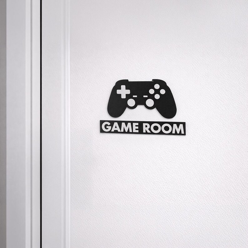 3D Printed Game Room Sign – Minimalist Controller Decor, Self-adhesive ...