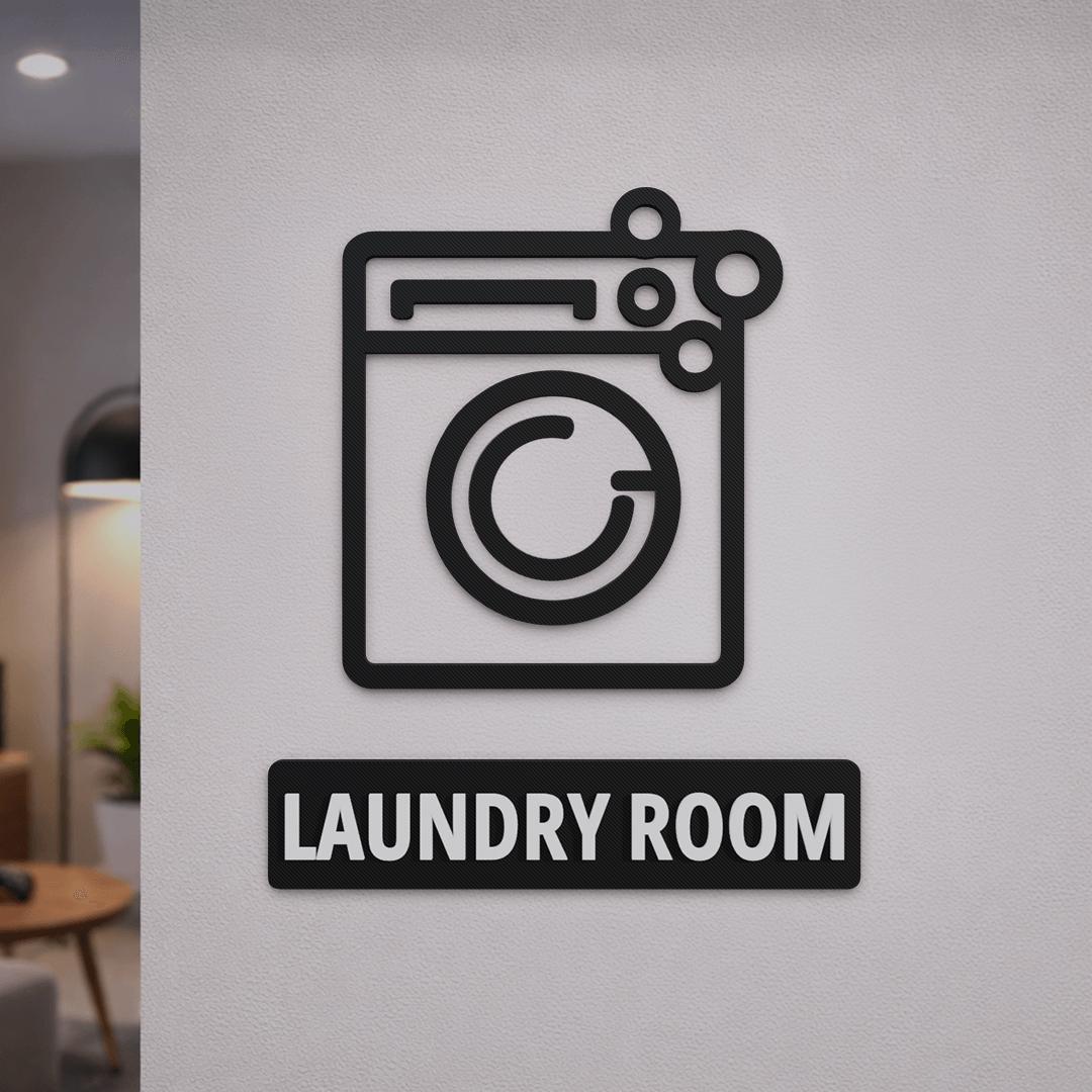 3D Printed Laundry Room Sign – Modern Washer Icon Door Decor - Etsy