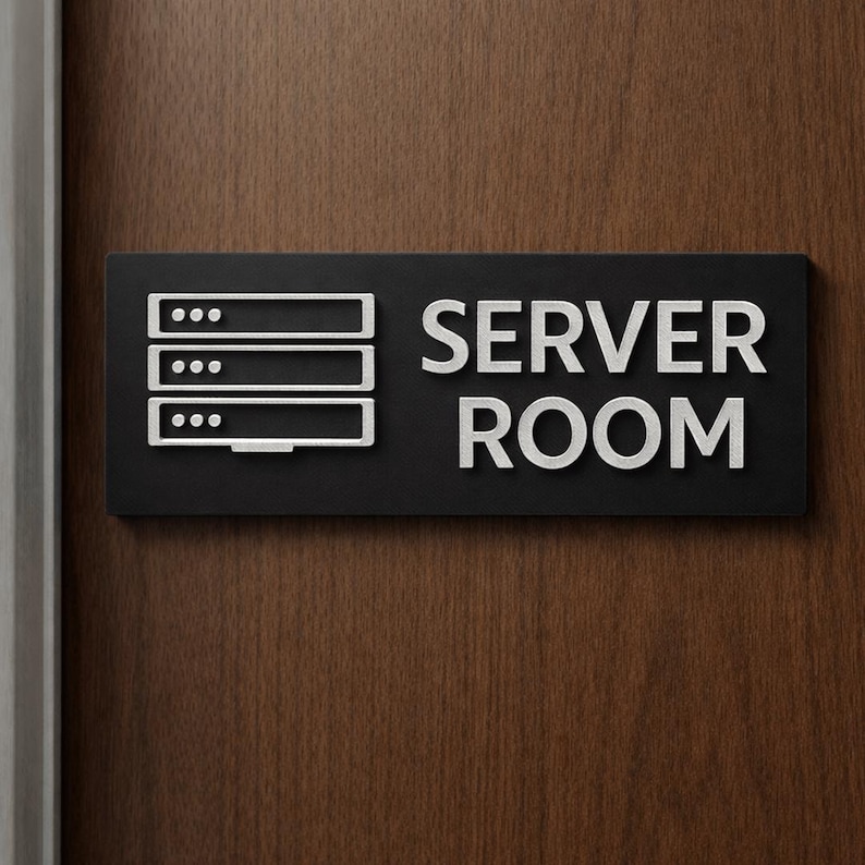 3D Printed Server Room Sign – Modern Data Center, Network IT Office ...