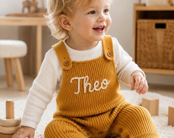 Cute Custom Baby Name Overalls,Personalized Embroidered Romper,Sweet Toddler Outfit,Charming Little One Apparel,Birthday Present,Memory Gift