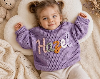 Personalized Baby Name Sweater,Custom Embroidered Toddler Pullover,First Birthday Outfit For Little Ones,Cozy Infant Clothing,Milestone Gift