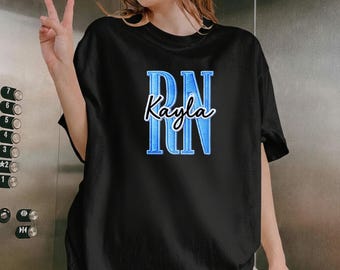 Nurse Custom Sweatshirt, Custom Embroidered, Personalized Desig, Nursing Graduation, Nurse-RN-Gift for He or Her, Simple Style T-Shirt, Cute