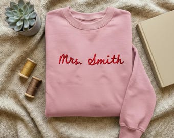 Mrs. Tank Top, Bachelorette Embroidered Tank Top, Personalized Embroidery Tee, Custom Embroidered Gift, Cozy Bachelorette Outfit, Minimalism