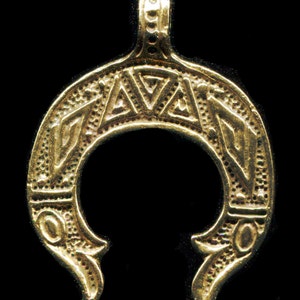 Lunula / Lunitsa with Double Dragon Zoomorphic Animal Heads - Slavic Pagan - 5010B