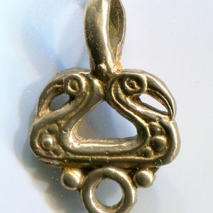 Bead Hanger - Double Bird Head with Single Ring - 5309B