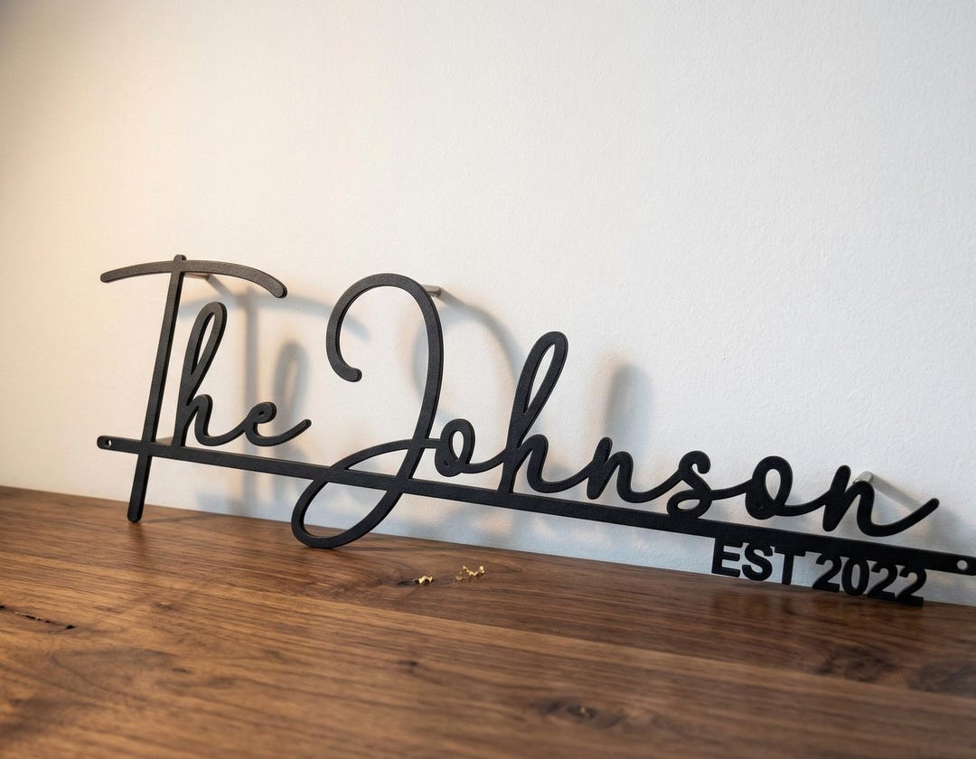 Custom Metal Last Name Sign - Personalized Family Name Wall Decor ...