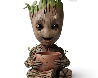 Baby Groot Planter STL: 3D Printable Succulent Pot (Digital Download)