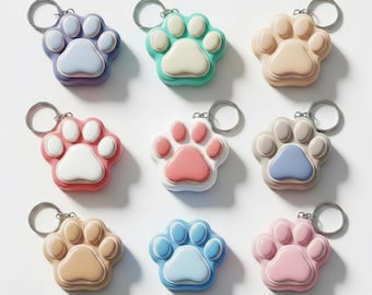 Pet Paw Keychain STL File: 3D Printable Dog & Cat Tag (Digital Download)