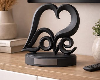 Modern Love Heart Sculpture STL – Abstract 3D Printing Statue (Digital Download)