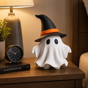 Spöke med häxhatt STL-fil, Halloween 3D-utskrift (digital nedladdning)