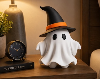 Ghost with Witch Hat STL File, Halloween 3D Print (Digital Download)