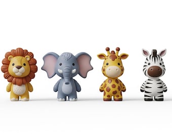Safari Tiere STL Set | 3D Druckbare Figuren (Digitaler Download)