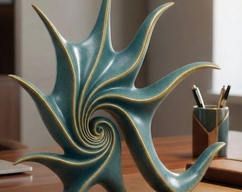 Abstract Spiral Sculpture STL | Modern Art Decorative Object | Parametric Twist Form 3D Print File