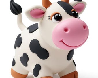 Cow Figurine STL File | 3D Printing, Farmhouse Decor (Digital Download)