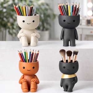 Character Pencil Holder STL Bundle | Desk Organizer, Makeup Brush Holder (Digital Download)