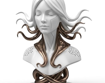 Futuristische Frauenbüste STL - 3D Druckbare Sci-Fi Skulptur