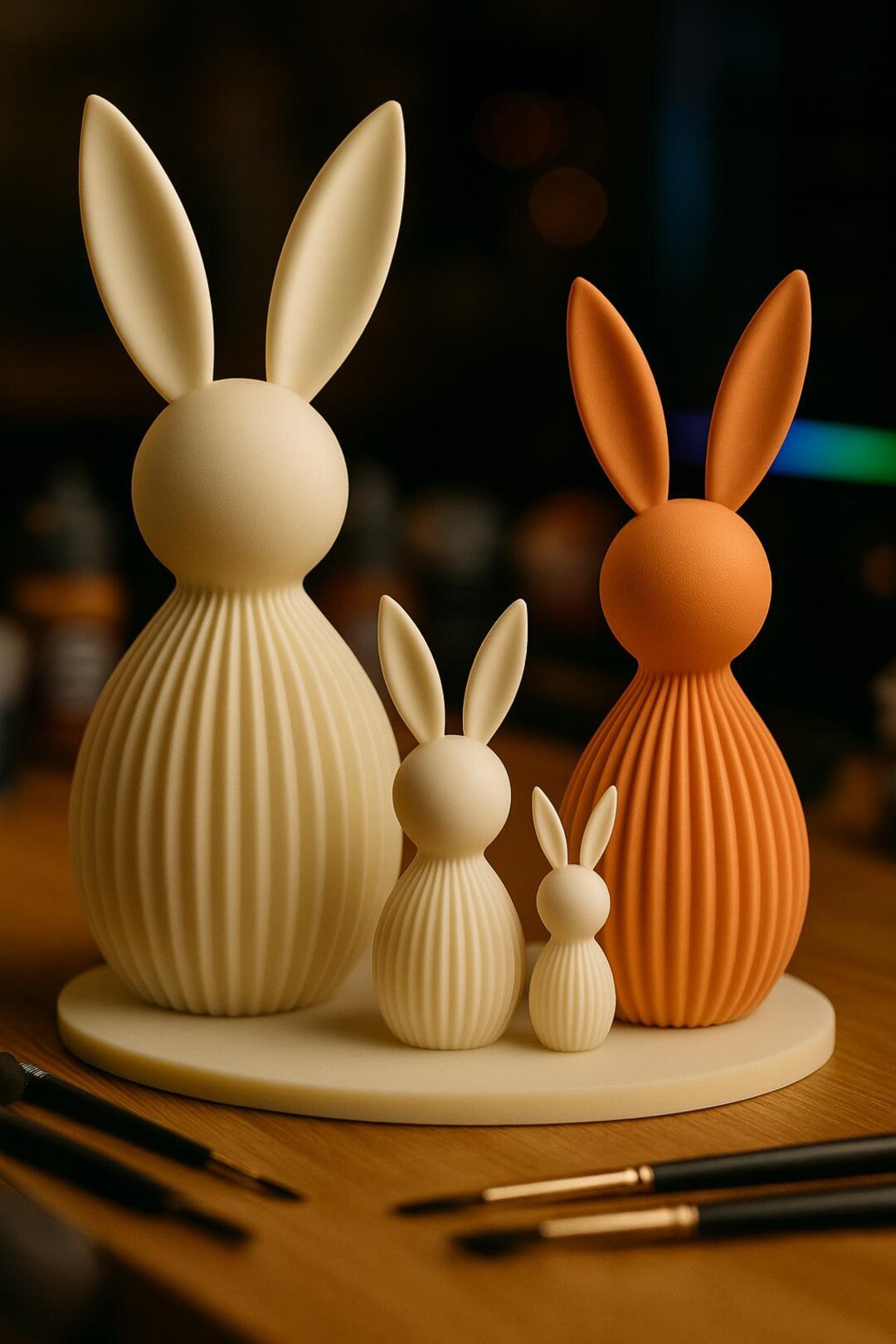 Nordic Bunny Family STL – Minimalist 3D Model, Easter Decor (digital ...
