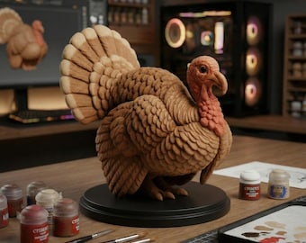 Detailed Turkey Figurine STL | Thanksgiving Bird Sculpture, Resin FDM Print (Digital Download)