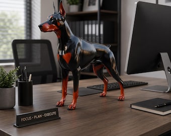 Doberman Pinscher Sculpture: 3D Printable STL File, Home Decor (Digital Download)