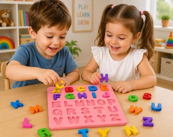 Alphabet Learning Board STL – 3D Printable Educational Toy, Digital Download A-Z Letters for Kids