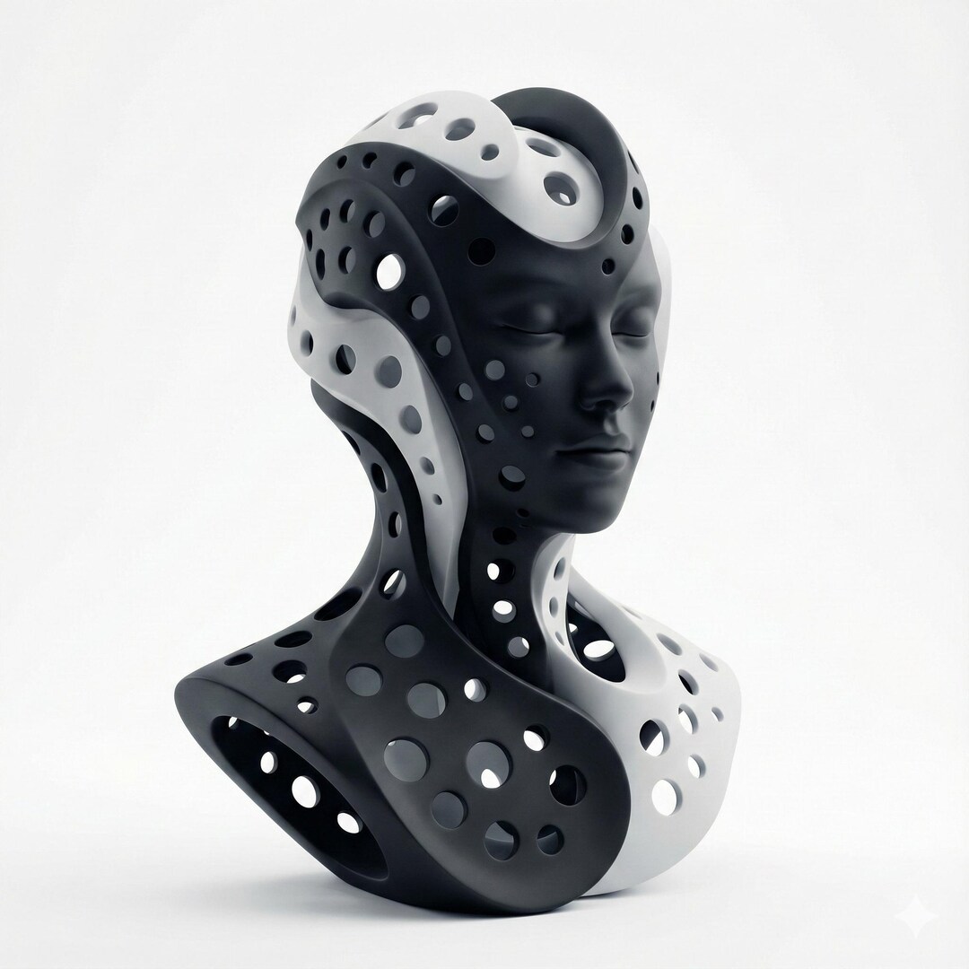 Abstract Woman Bust STL – Modern Sculptural Art 3D Print File (digital ...