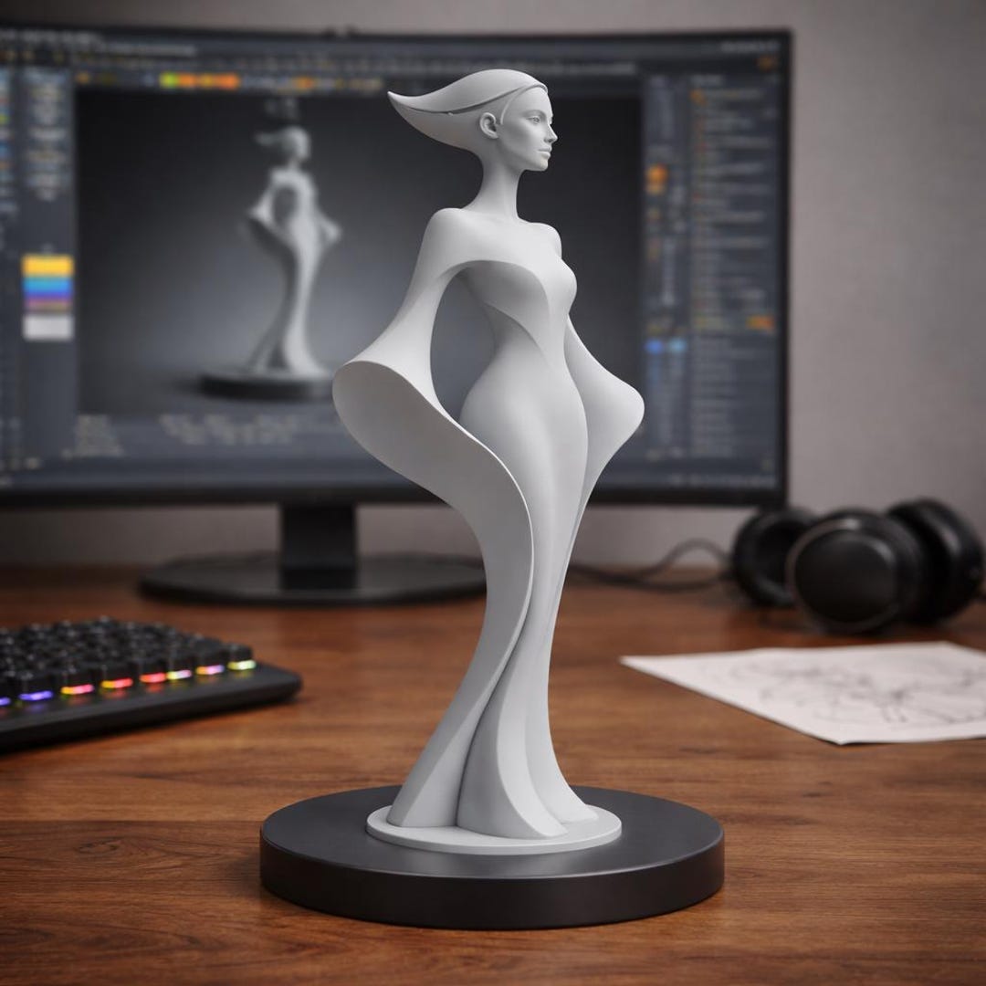 Abstract Woman Sculpture STL | Modern Art Figure (3D Printable File - Etsy