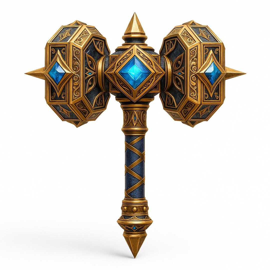 Fantasy Hammer STL | Ornate Golden Magic Hammer | High Detail 3D ...