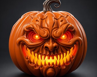 Archivo STL de calabaza monstruosa aterradora: decoración de Halloween para impresión 3D (descarga digital)
