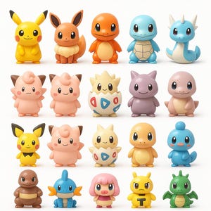 Pocket Creatures-samlingspaket – Chibi Fantasy-figurer STL | Mini samlarleksaksset | Utskrivbara displaymodeller