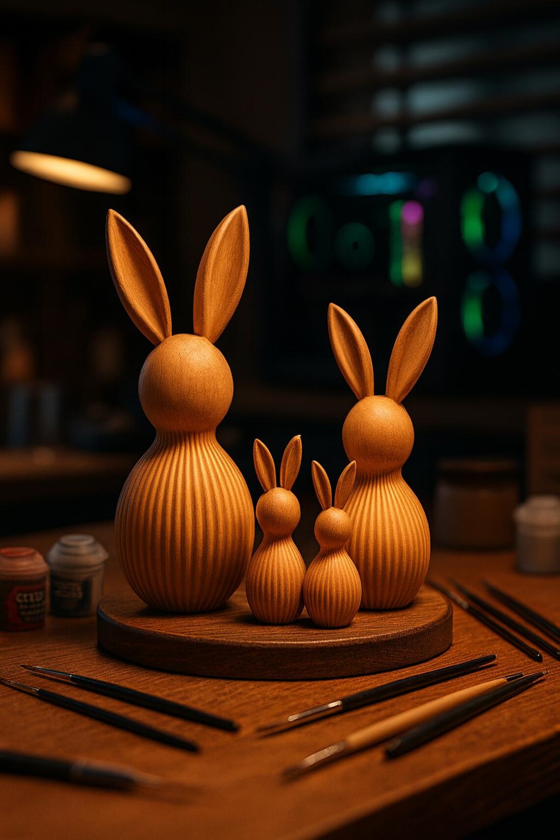 Nordic Bunny Family STL – Minimalist 3D Model, Easter Decor (digital ...