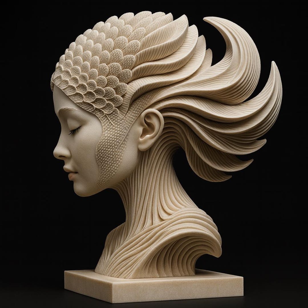 Modern Female Bust Sculpture STL – Elegant 3D Print Model - Etsy Australia