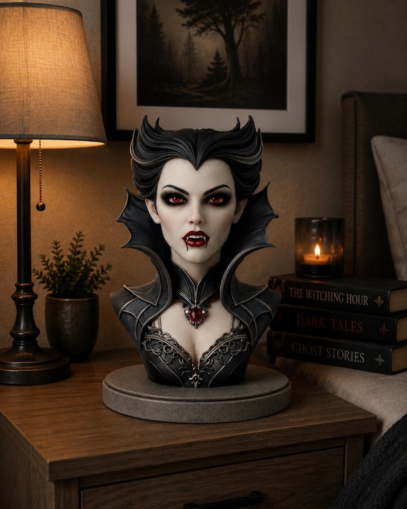 Gothic Vampire Queen Bust STL | Dark Fantasy Sculpture (Digital Download)
