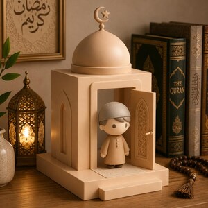Islamic Mosque Diorama STL | Prayer Scene 3D Model (Digital Download)