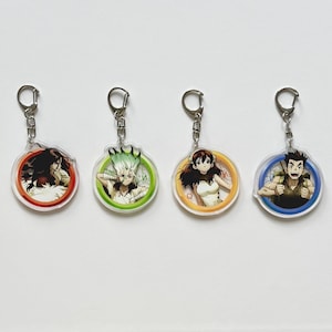 Dr. Stone Acrylic Keychain, Dr. Stone Side Keychain, Senku Ishigami, Taiju Oki, Yuzuriha Ogawa, Kohaku, Tsukasa Shishio, Birthday Gift