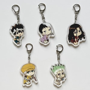 Dr. Stone Acrylic Keychain, Dr. Stone Side Keychain, Senku Ishigami, Taiju Oki, Kohaku, Yuzuriha Ogawa, Tsukasa Shishio, Birthday Gift