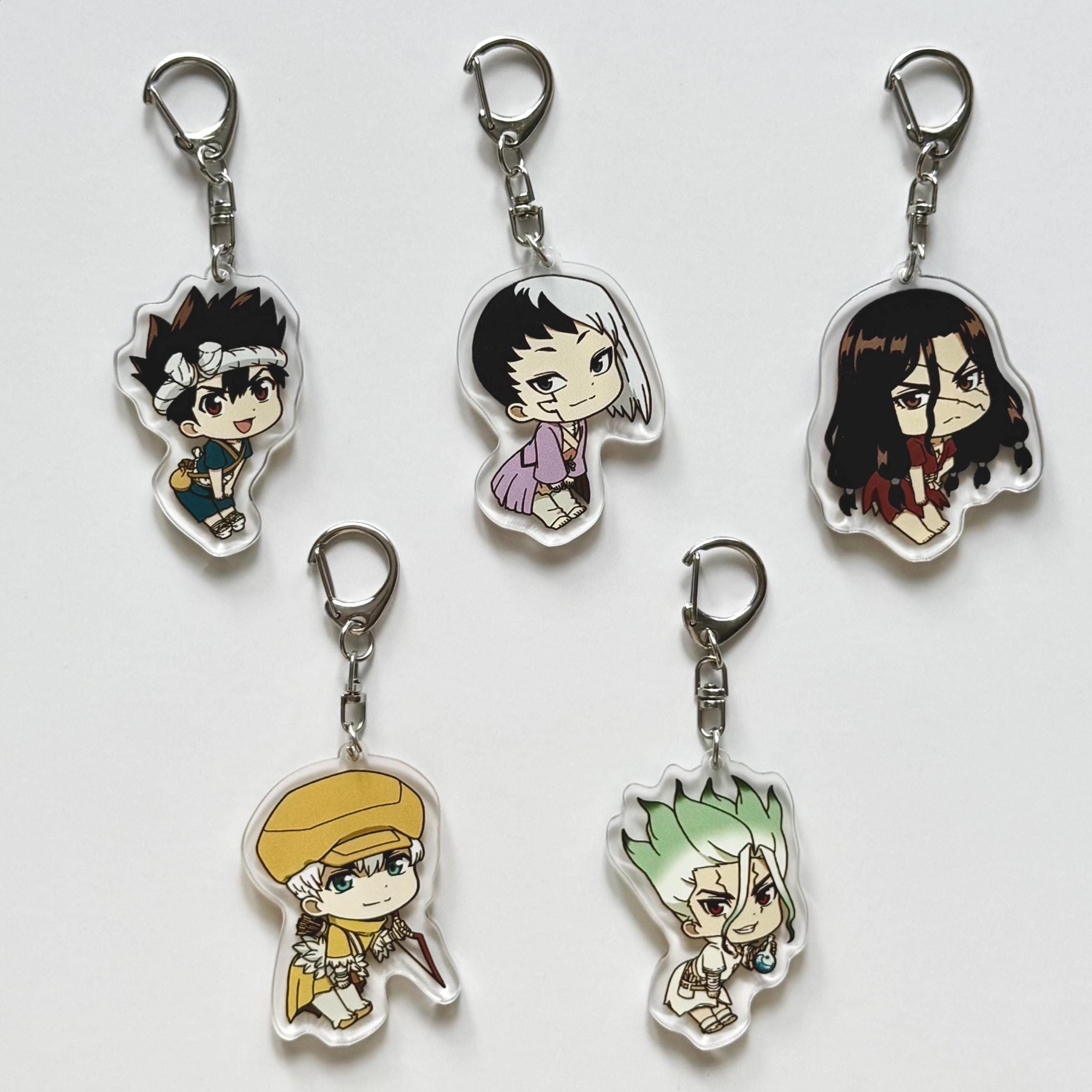 Dr. Stone Acrylic Keychain, Dr. Stone Side Keychain, Senku