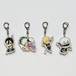 Dr. Stone Acrylic Keychain, Dr. Stone Side Keychain, Senku Ishigami, Taiju Oki, Yuzuriha Ogawa, Tsukasa Shishio, Kohaku, Birthday Gift