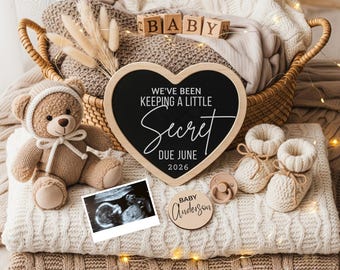 Anuncio de embarazo bohemio, plantilla editable para anuncio de bebé, anuncio digital neutral para bebé, anuncio minimalista para redes sociales.