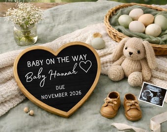 Easter Pregnancy Announcement Digital | Bunny Baby Reveal Canva Template | Spring Baby Announcement | Baby on the Way | Instant Download