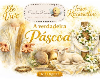 Christian Easter Watercolor Clipart Bundle – He Is Risen PNG 300 DPI | Cross, Empty Tomb, Lamb, Resurrection Graphics