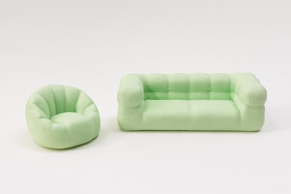 Smiski Furniture Mini Sofa and Beanbag Set | 3D Printed Miniature Couch and Chair