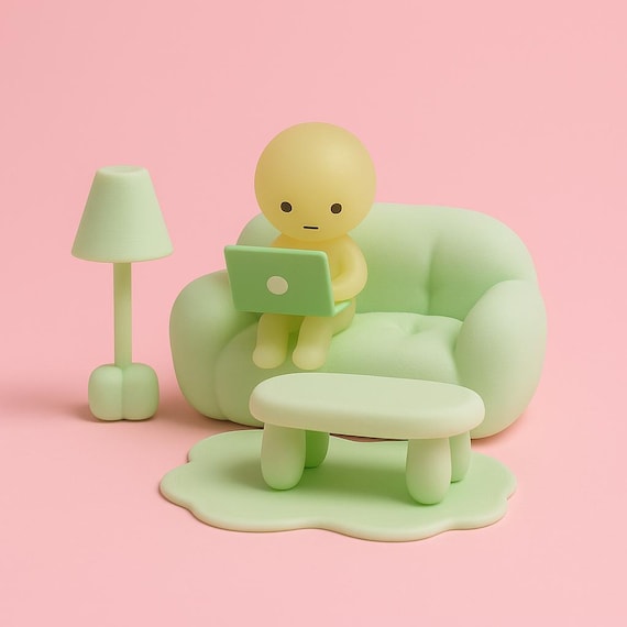 Miniture Furniture Set | Couch, Coffee Table, Lamp & Rug | Matte