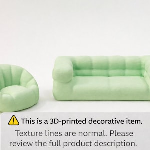 Conjunto de sofá y puf Smiski Furniture / Sofá y silla miniatura impresos en 3D imagen 3