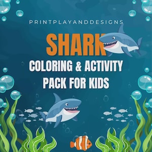 Shark Coloring and Activity Pack for Kids | Printable Ocean Fun | Underwater Worksheets & Mazes