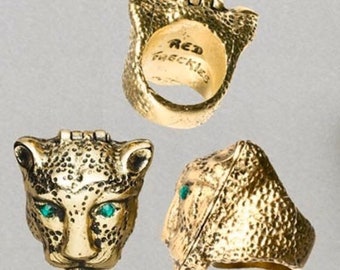 Panther Pill Box Poison Ring Gold or Silver Plated