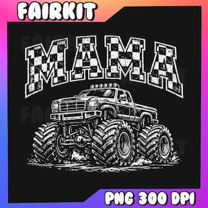 Mama Retro Monstertruck Familie Crew Geburtstag Passende Png, Monstertruck Familie Geburtstag Png Mama Monstertruck Png, Familie Crew Png