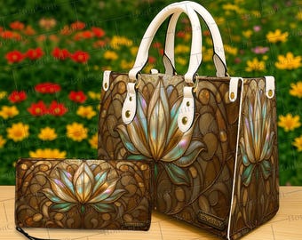 Conjunto de bolso y cartera Earth Lotus personalizados, monedero con mandala y nombre personalizado, bolso de mano con geometría sagrada, regalo bohemio para amantes del yoga y la meditación.